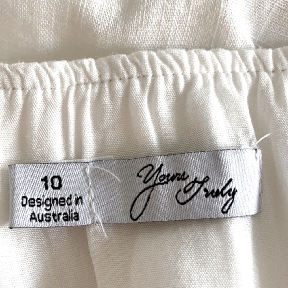 Relaxed linen-look dress with double frilled hem SIZE 10 by Yours Truly - Picture 9 of 9